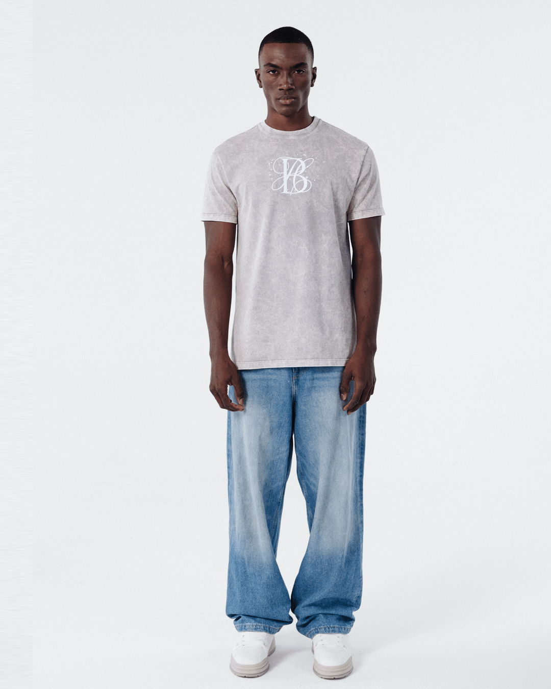 ACHERNER GREY ACID WASH T SHIRT