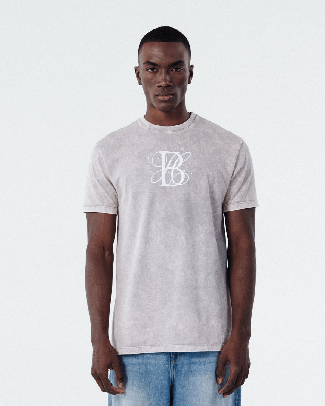 ACHERNER GREY ACID WASH T SHIRT