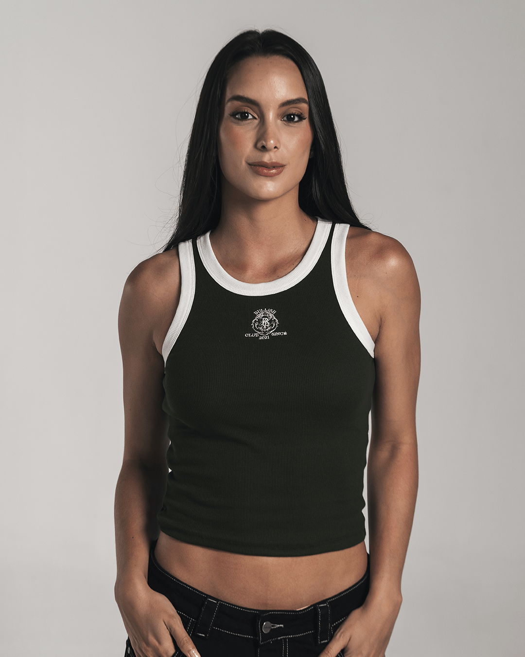 NED SOLID GREEN TANK TOP
