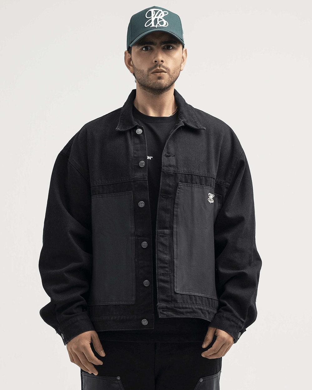 CHAQUETA DENIM TOWER NEGRA HOMBRE