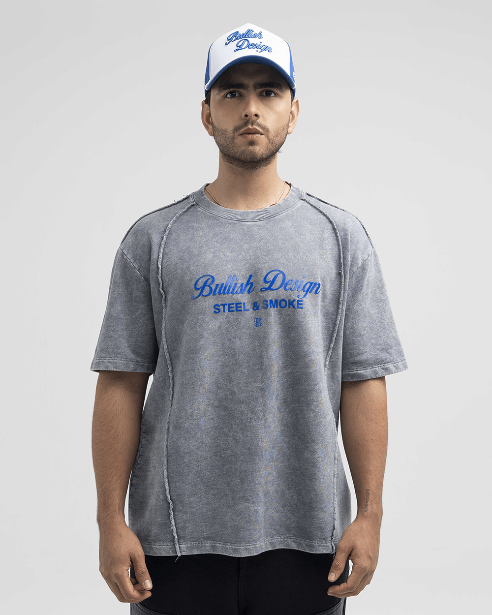 CAMISETA CORRUGATE LAVADA GRIS HOMBRE OVERSIZED