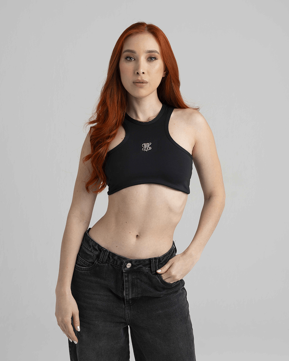 TOP ROSE NEGRO MUJER