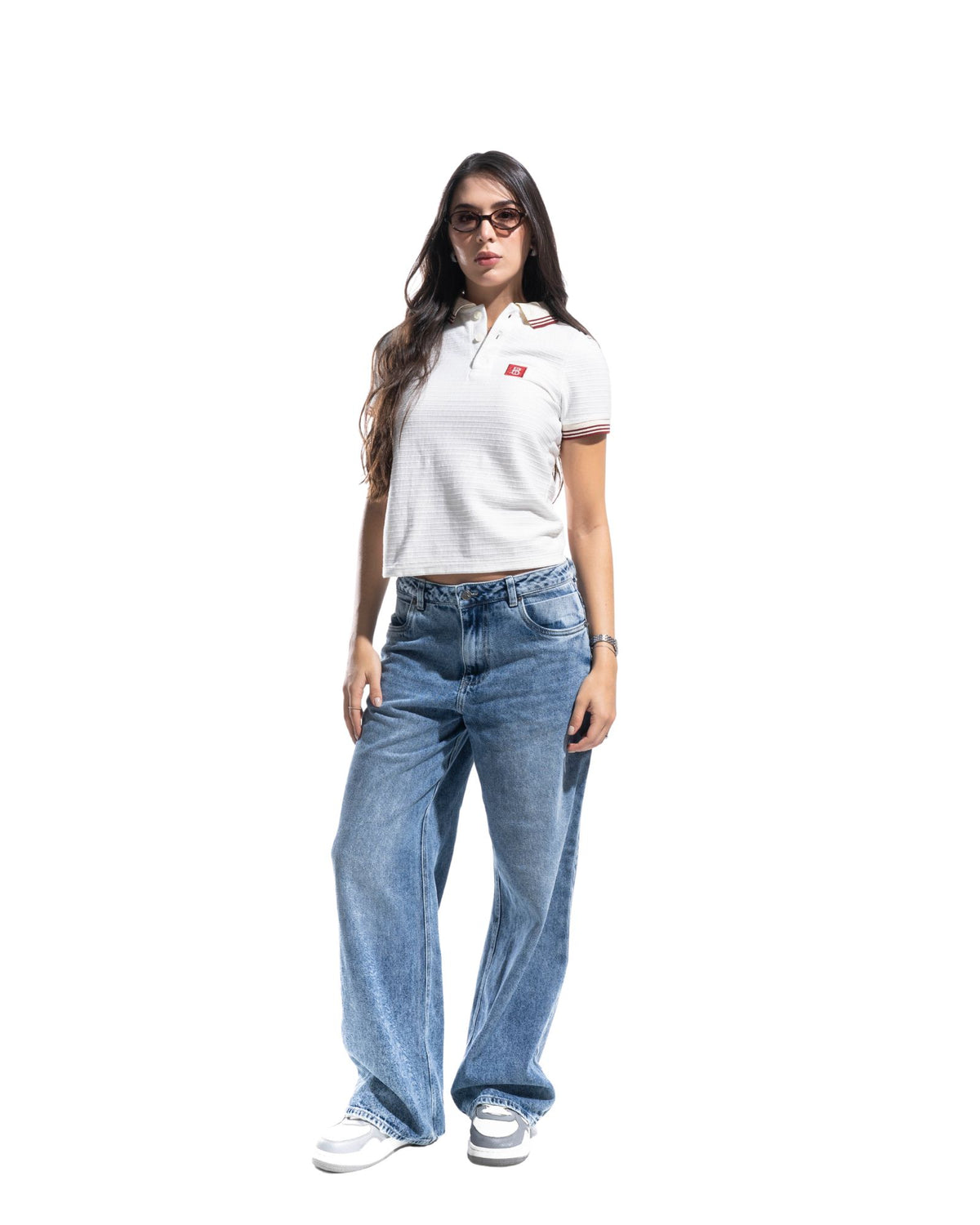 Camiseta Polo Riviera Blanca Mujer
