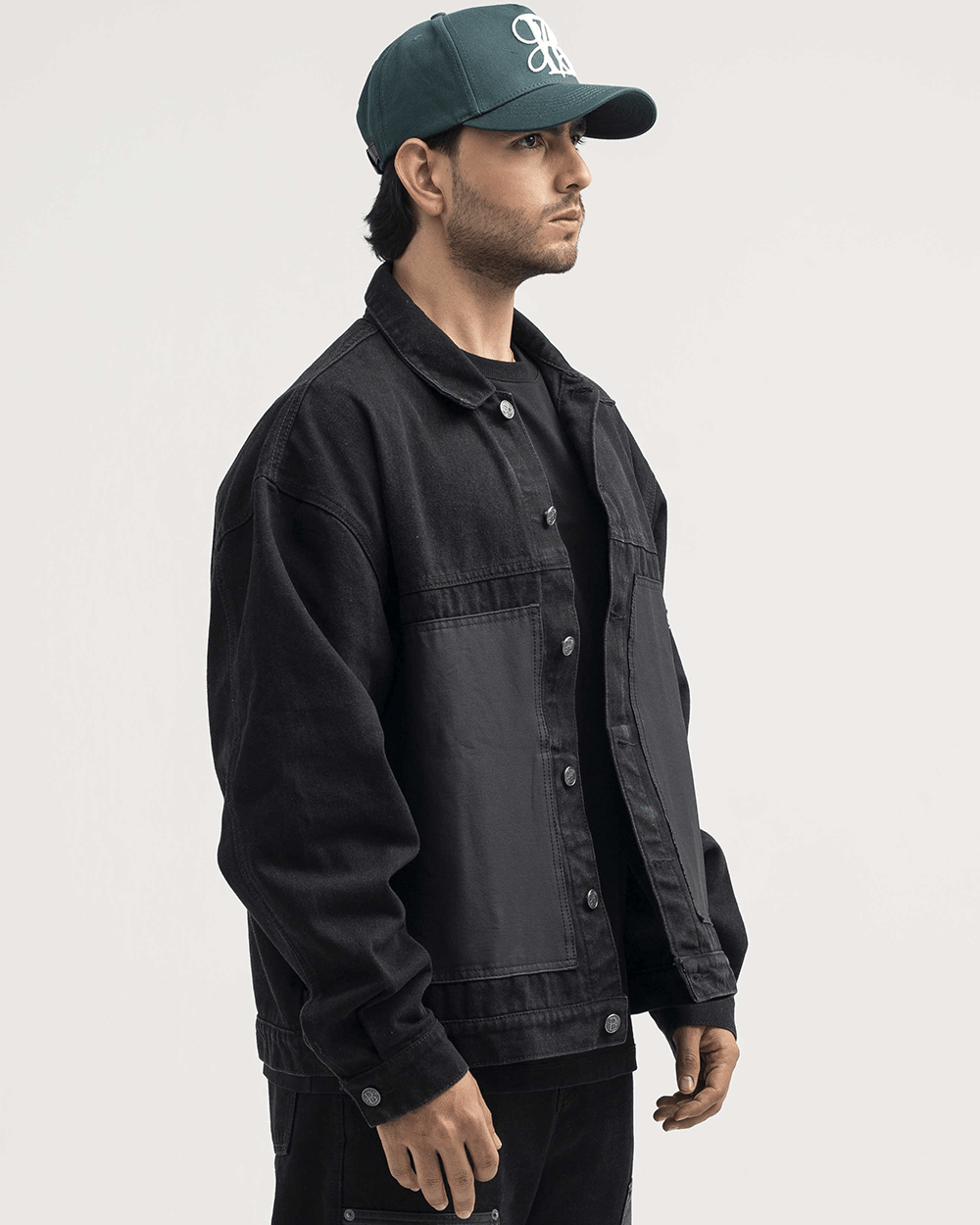CHAQUETA DENIM TOWER NEGRA HOMBRE