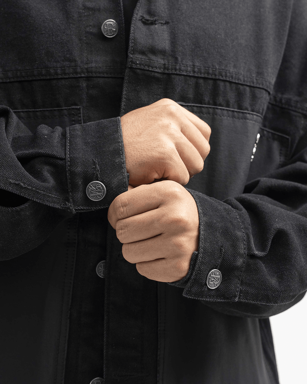 CHAQUETA DENIM TOWER NEGRA HOMBRE