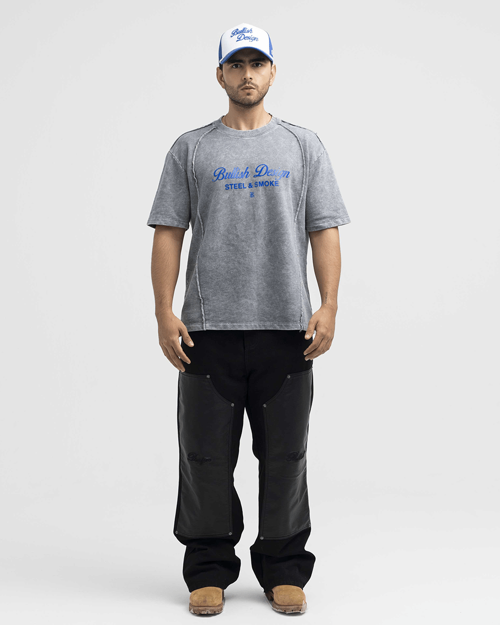 CAMISETA CORRUGATE LAVADA GRIS HOMBRE OVERSIZED