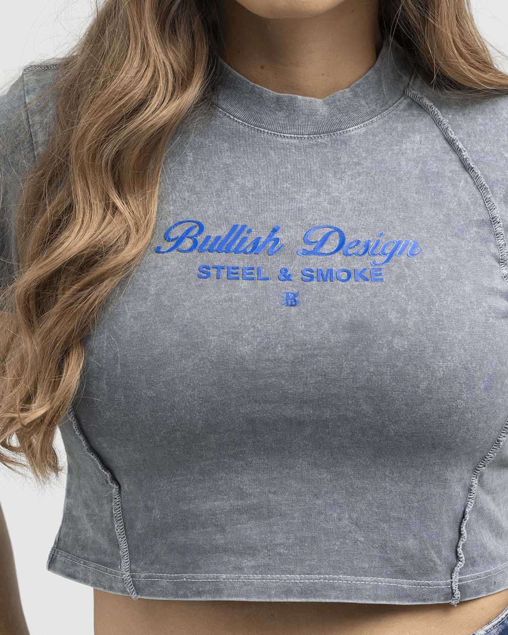 BABY TEE FRAME MUJER GRIS LAVADO